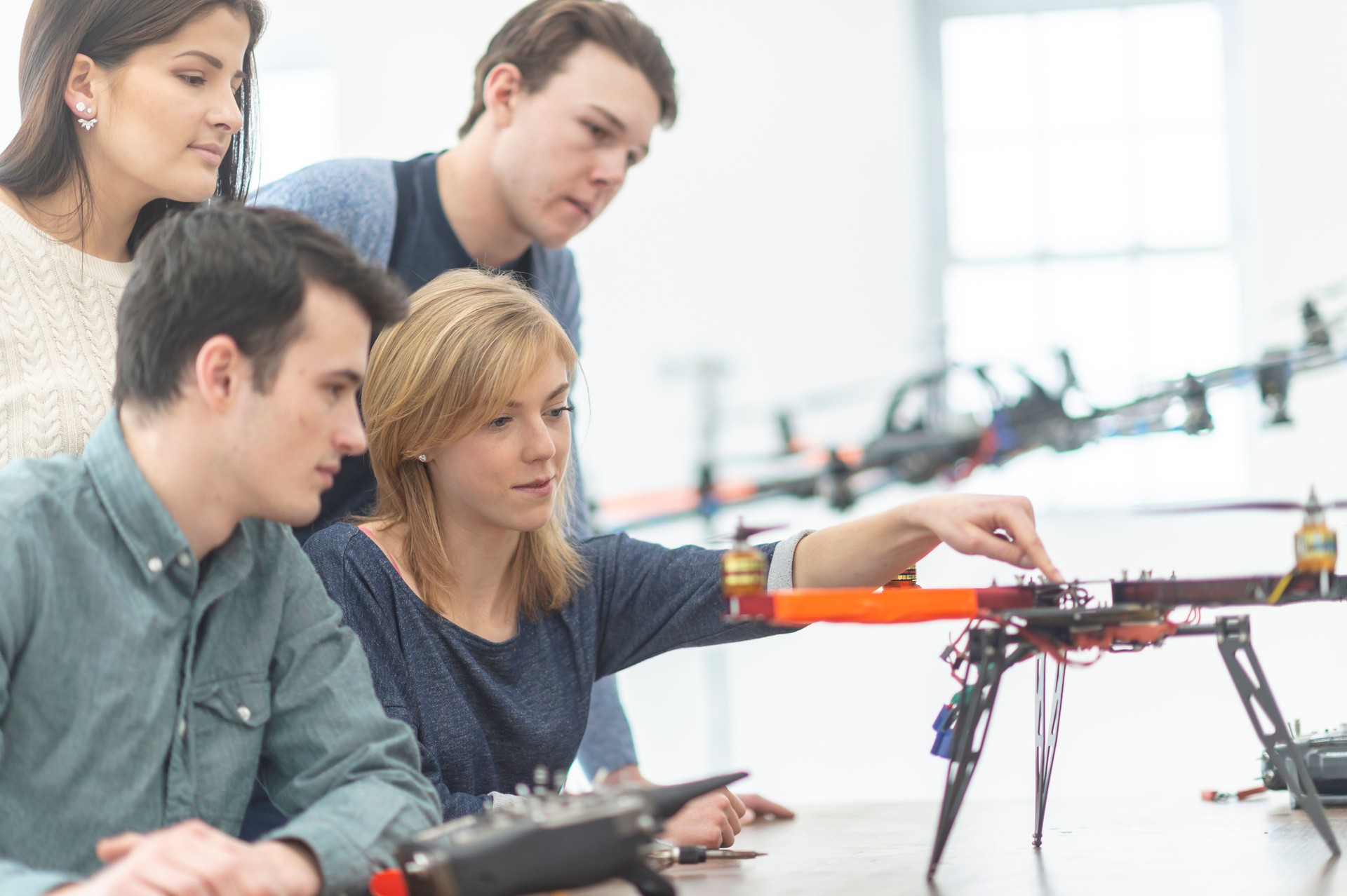 Engineering students drone